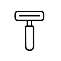 Minimalist Outline Razor Shaving Tool Illustration Symbol Isolated Icon vector