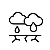 Outline Simple Weathering Soil Erosion Process Scientific Icon Graphic vector