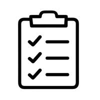 Simple Line Clipboard Checklist Document Task Completion Icon Symbol vector