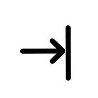 Simple Thin Line Rightward Arrow Insert Symbol Sign Element vector