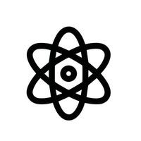 Minimalist Line Style Atom Symbol Icon Outline Stroke Scientific Element vector