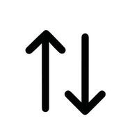 Simple Handdrawn Up and Down Arrow Symbol Sign Element Icon vector