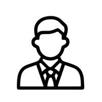 Minimalist Outline Businessman User Avatar Profile Symbol Line Icon vector