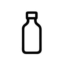Simple Outline Bottle Line Icon for Liquid Container Product vector