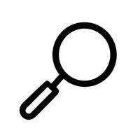 Simple Line Art Magnifying Glass Search Icon for Website Design vector