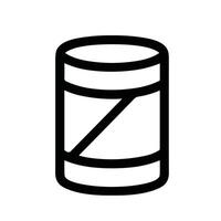 Minimalist Outline Simple Cylindrical Can Shape Container Line Art Icon vector