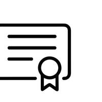 Minimalist Outline Certificate Icon Award Achievement Graphic Shape Isolated Element vector