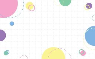 Colorful Pastel Abstract Geometric Background with Grid and Circles. Cute Minimal Design for Kids or Presentation. Illustration 10 eps. vector