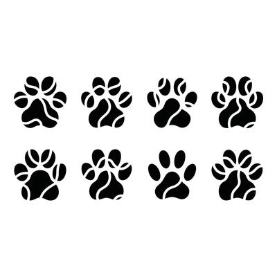 Playful Paw Prints A Cute Pattern of Animal Tracks for Pet Lovers in bold graphic style isolated on