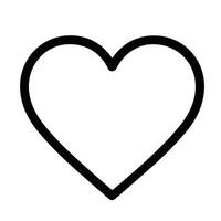 Simple Line Heart Shape Minimalist Icon Symbol Graphic Element vector