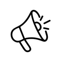 Simple Outline Loudspeaker Bullhorn Announcement Icon Symbol Communication Graphics vector