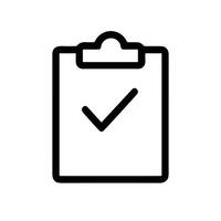 Minimalist Outline Clipboard Check Mark Symbol Graphic Element Icon Design vector