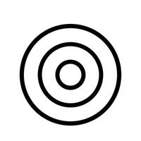 Simple Outline Concentric Circle Target Shape Icon Isolated on White Background vector