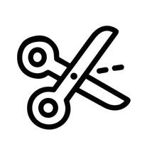 Minimalist Outline Scissors Cutting Line Sign Shape Icon Element Design vector