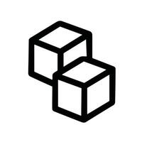 Minimalist Outline Two Cubes Geometric Block Structure Shape Icon vector