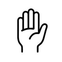 Simple Outline Hand Gesture Open Palm Showing Stop Sign Icon vector