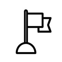Minimalist Outline Double Banner Flag on Stand Symbol Design Element Icon vector