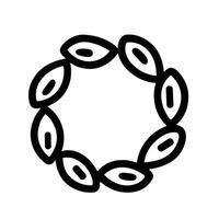 Simple Handdrawn Circular Seed Pod Ring Shape Minimalist Botanical Element vector