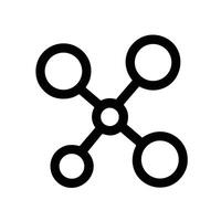 Simple Line Atom Molecule Structure Science Element Symbol Icon vector