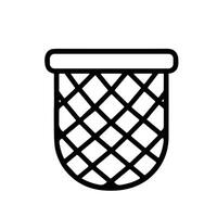 Simple Outline Drawn Basket Empty Storage Minimalist Grocery Icon vector