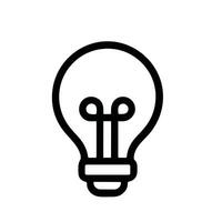 Simple Line Drawing Lightbulb Idea Symbol Innovation Concept Icon vector