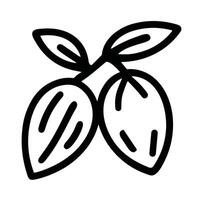 Minimalist Outline Drawing Cocoa Bean Branch Organic Healthy Ingredient vector