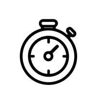 Simple Line Stopwatch Outline with Minute and Second Hands Clock Icon vector