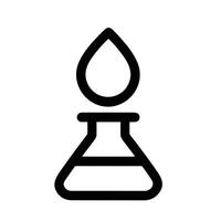 Minimalist Outline Chemical Beaker and Water Drop Science Experiment Icon vector