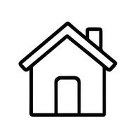 Minimalist Outline Simple Home Symbol with Chimney Housing Icon Design vector