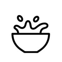 Simple Outline Isolated Bowl with Splash Minimalist Style Food Icon vector