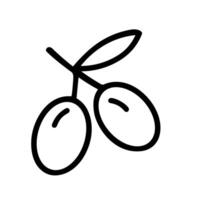 Handdrawn Simple Olive Branch Doodle Style Food and Nature Element vector