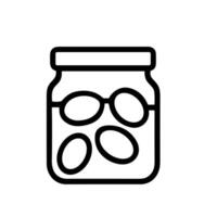 Simple Outline Jar of Pickled Olive Icon Design Element vector