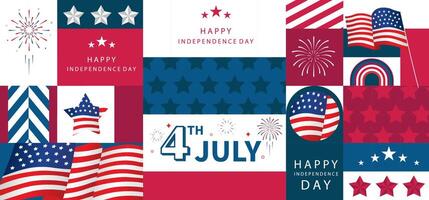 Independence Day background with geometric for A4 horizontal design vector