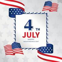 grey 4th of July Independence Day background with flag party vector