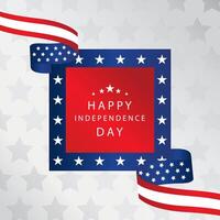 Square 4th of July Independence Day background with flag party vector
