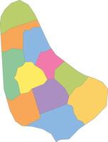 Multicolor Map of Barbados with Parishes vector