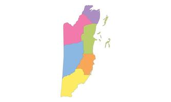 Multicolor Map of Belize with Districts vector