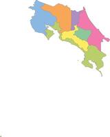 Multicolor Map of Costa Rica with Provinces vector