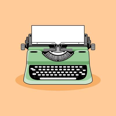 vintage typewriter image illustration