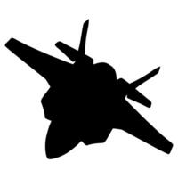 Black Fighter Jet Silhouette on Transparent Background Illustration vector