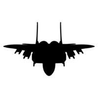 Silhouette of a Black Military Jet Airplane on Transparent Backdrop vector