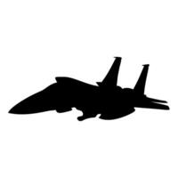 Black Fighter Jet Silhouette Flying Against Transparent Backdrop vector