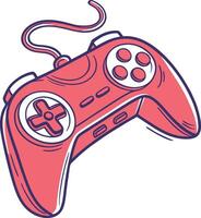 retro gaming controller with buttons and cable for playing console games vector