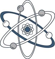 atomic structure model with orbiting electrons used in science and education vector