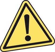warning sign with exclamation mark inside triangle for caution and safety alert vector