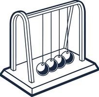 newton cradle balance balls office desk science motion energy physics swing object vector