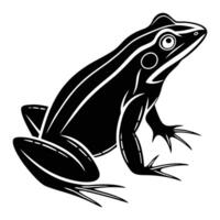 Tribal black and white frog tattoo illustration with a wild animal silhouette design vector