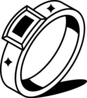 A line style icon of wearable scanning ring vector