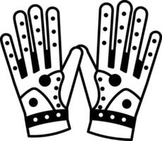 A line style icon of futuristic haptic gloves vector