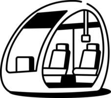 An outline style icon of transit pod vector
